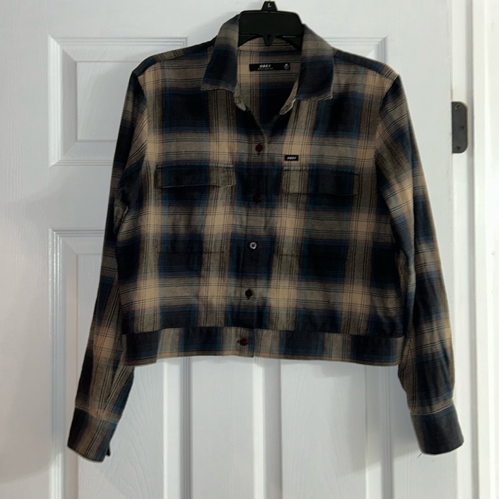 Obey 100% cotton button down top